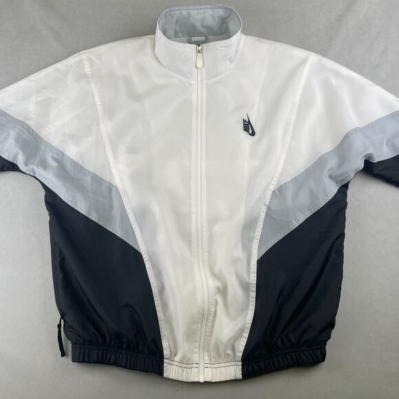 Nike Lab Jacket Men S White Gray Windbreaker Full Zip Colorblock Retro 914240011 - Picture 2 of 10
